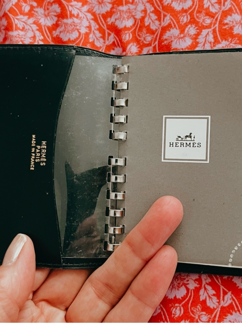 Hermes Black Leather Notebook